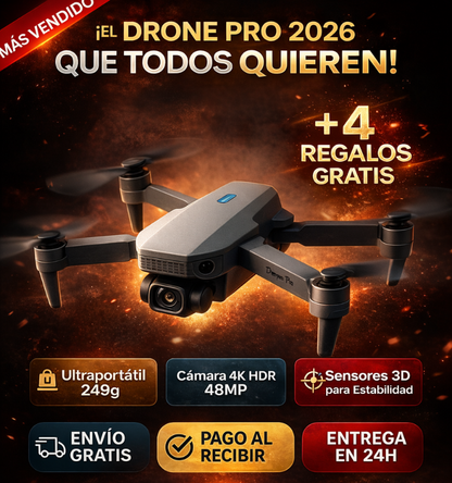 SOLO HOY: Drone PRO 2026 + 4 Regalos GRATIS 🎁 ¡Aprovecha antes que se agote!