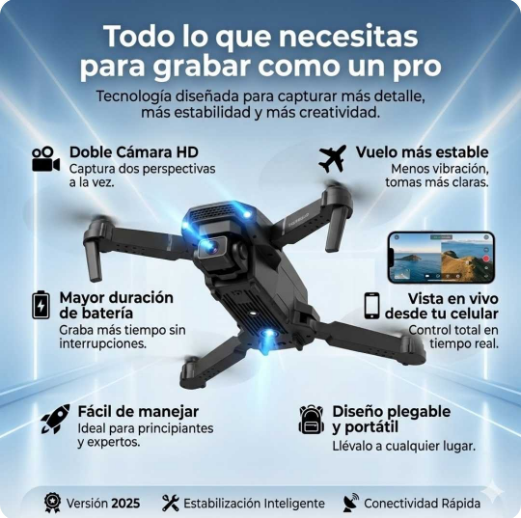 SOLO HOY: Drone PRO 2026 + 4 Regalos GRATIS 🎁 ¡Aprovecha antes que se agote!
